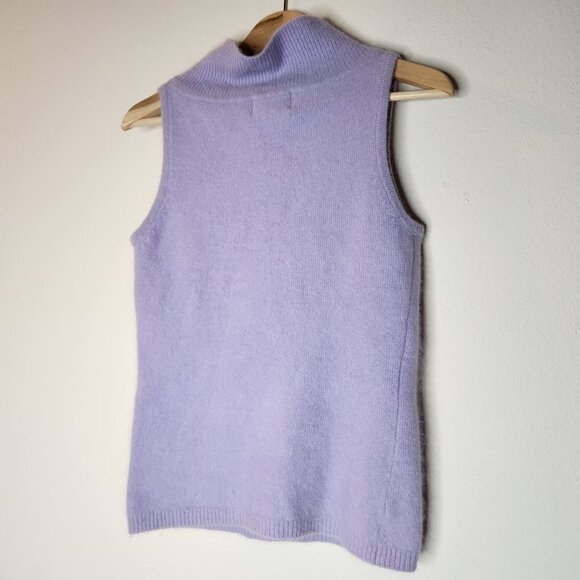 Cache Womens Large Lilac Purple Angora Blend Sleeveless Vest Mock Neck - Picture 5 of 6